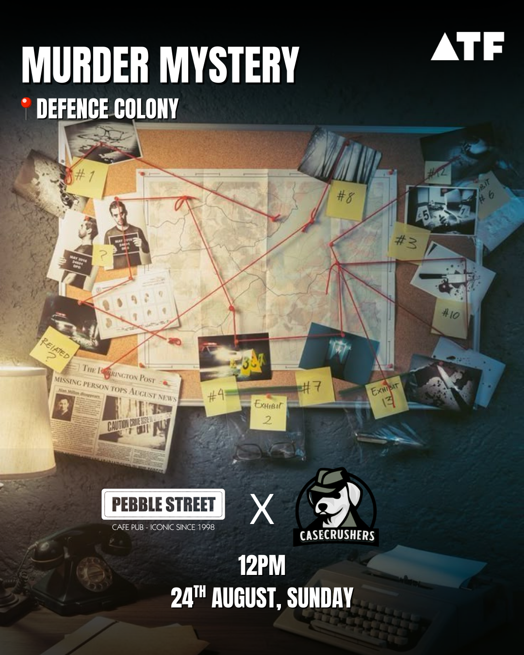 A Murder Mystery solving challenge, Case Crushers x ATF, Delhi