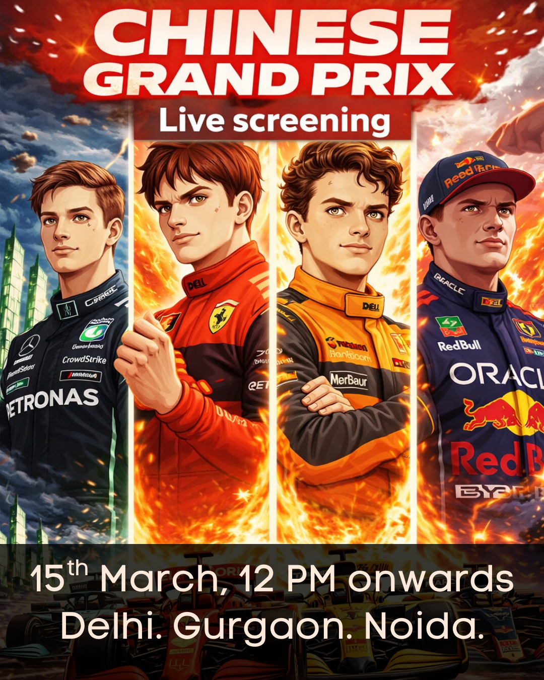 Chinese GP 2026 Live Screening + Sim Tournament, Delhi, Noida and Gurgaon