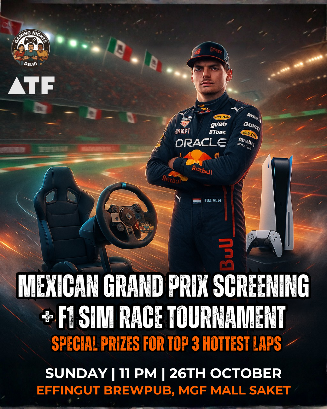 Mexico GP 2025 Live Screening and Sim Racing Tournament, Delhi