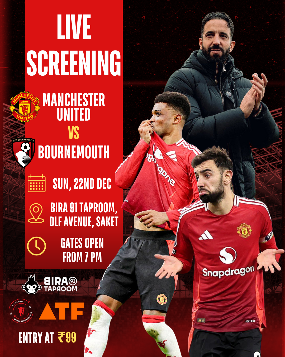 Manchester United vs Bournemouth, Delhi EPL Screenings