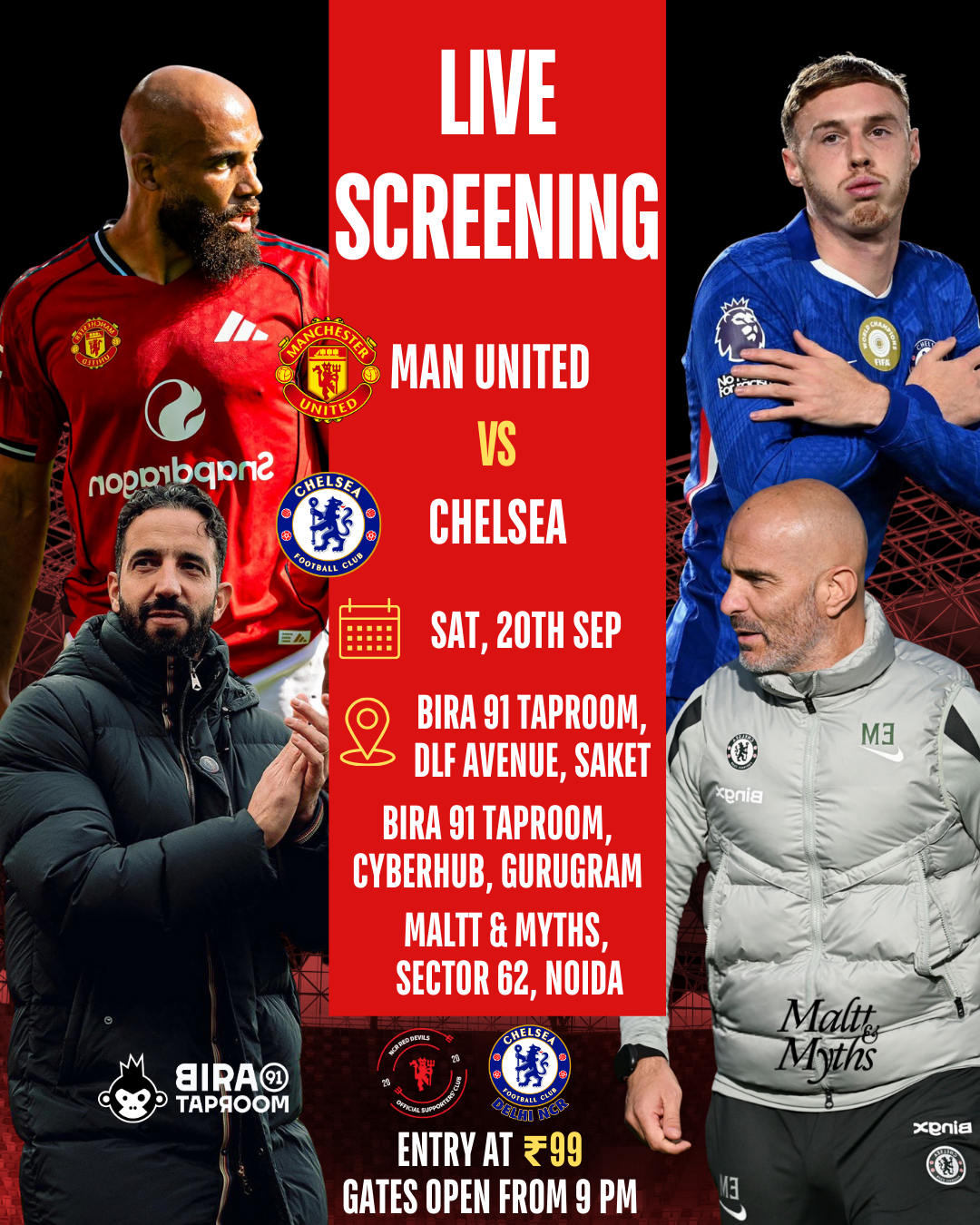 Manchester United vs Chelsea  - Premier League LIVE Screening