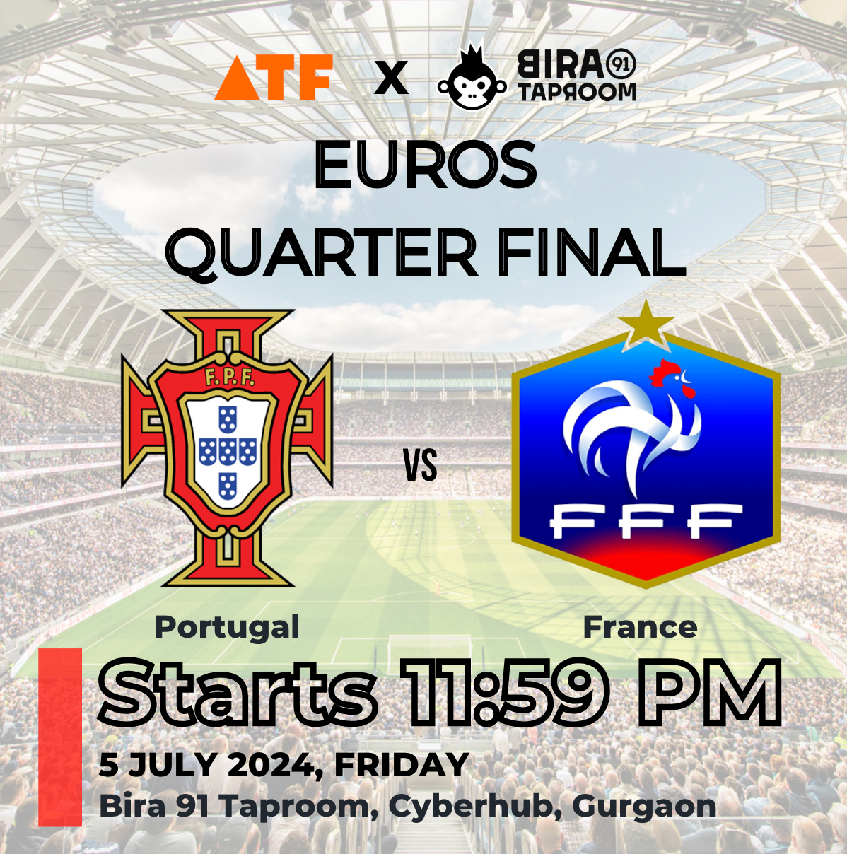 France vs Portugal Quarter Final Screening, Cyberhub – All Things Fun