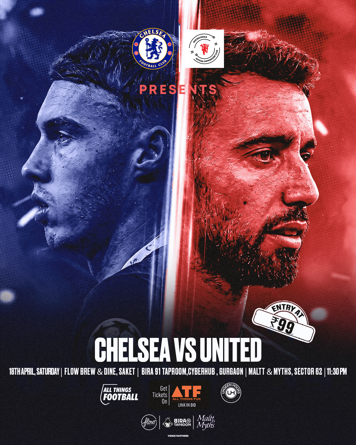 Chelsea 🆚 Man United - Premier League LIVE Screening: Delhi & Noida