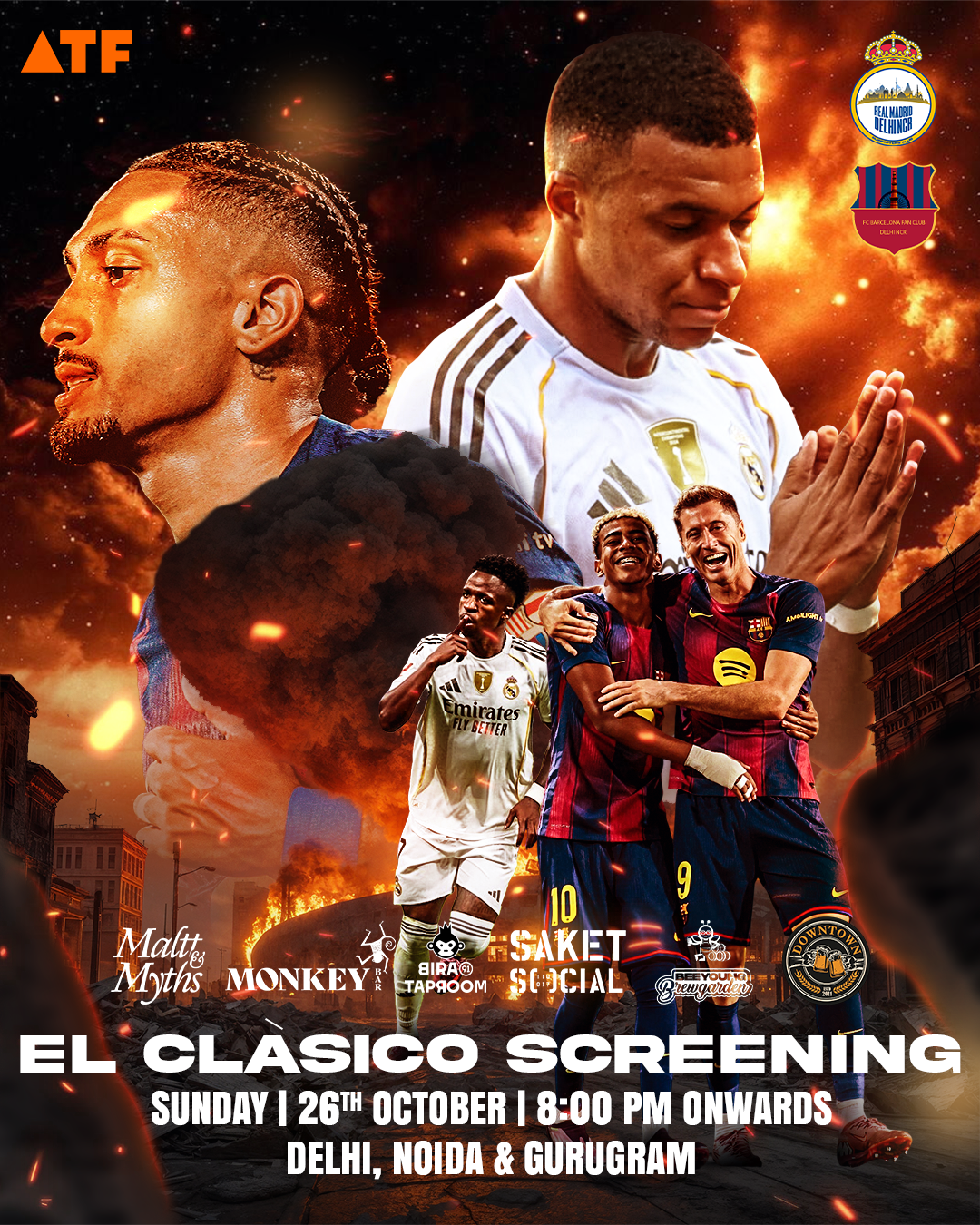 Real Madrid vs Barcelona El Clasico La Liga Screening - Delhi, Noida and Gurugram
